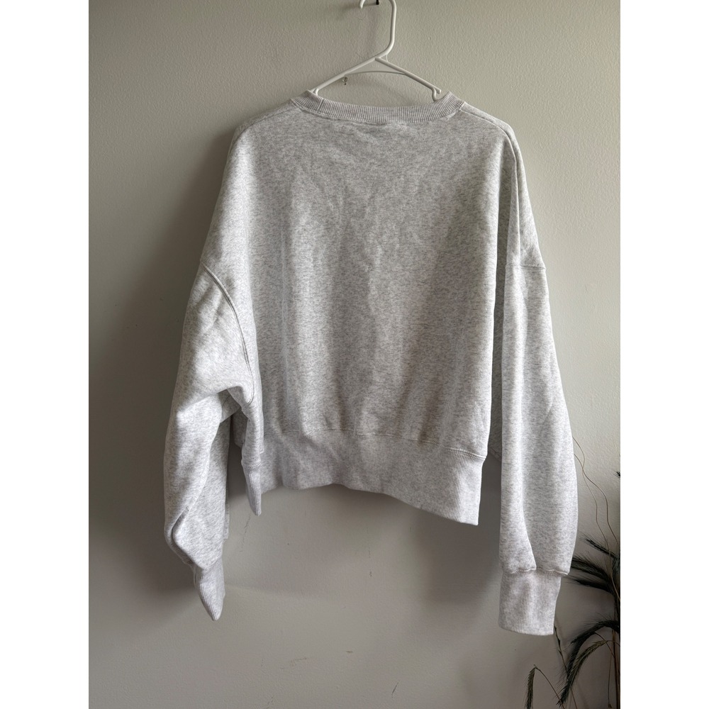 Nike Phoenix Fleece Oversized Cropped Sweatshirt Heather Embroidered Swoosh M - Picture 3 of 9